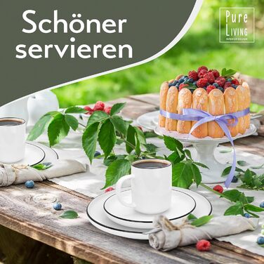 Набор посуды на 6 персон Scandi Style - Фарфор Премиум Белый 18 предметов - Набор посуды для посудомоечной машины и микроволновой печи - Набор столовых приборов, мисок и тарелок - Стильная посуда, посуда (кружка (6x))