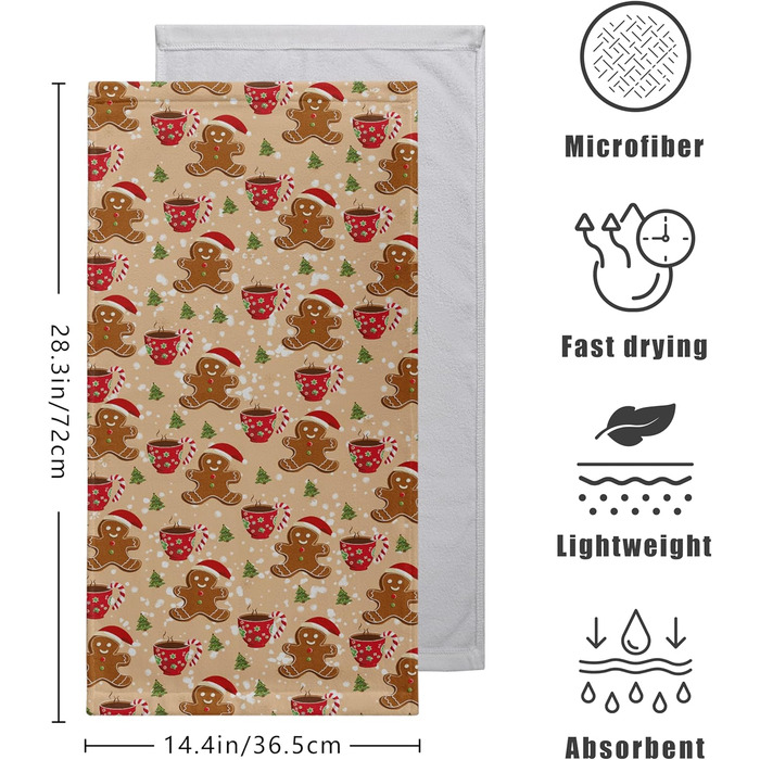 Набір з 2 кухонних рушників, Різдвяний пряник, 36,5 х 72 см Kwlegh