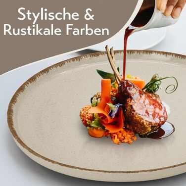 Набор обеденных тарелок 26 см, 6 предметов, бежевый Rustic Pure Living