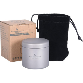 Каністри для кави iBasingo Titanium Tea Caddy 35 мл Small Tea Caddy Портативний міні-олов'яний скляний контейнер для зберігання кавового порошку Для подорожей на відкритому повітрі Маленька вишукана баночка для спецій Ti3200D (B-Ti3208D-80 мл)