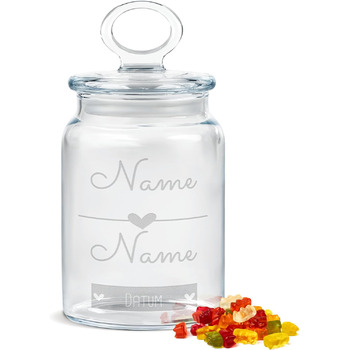 Скляна банка для печива з персоналізованим друком та гравіюванням 800 мл PR Print Royal