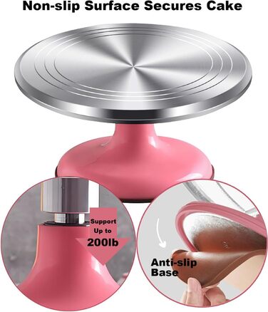 Вращающаяся подставка для торта 30,5 см розовый Yizish