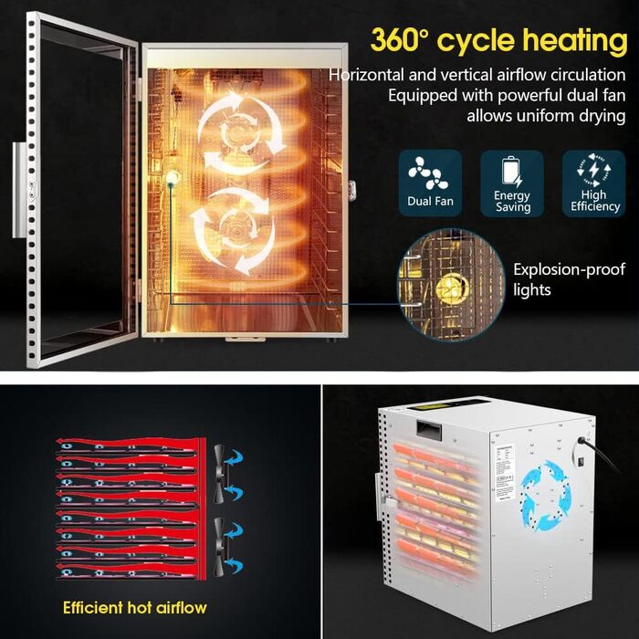 Дегідратор на 12 полиць, 800 Вт Kwasyo