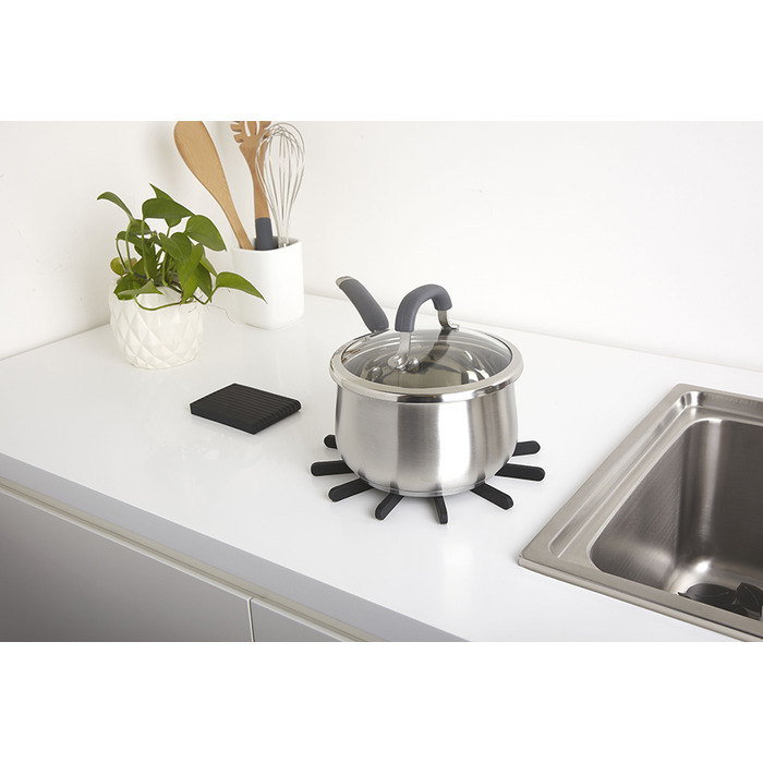 Підставка під гаряче (2 шт) 22,8х1,2х22,8 см чорна Fanfare Umbra