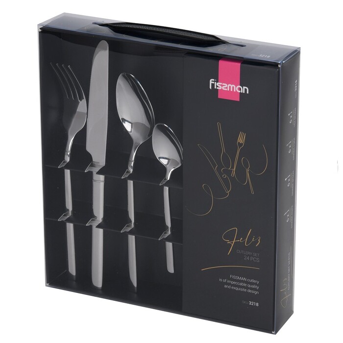 Набір столових приборів Fissman 24 предметів FELIZ нержавеющая сталь (3218)