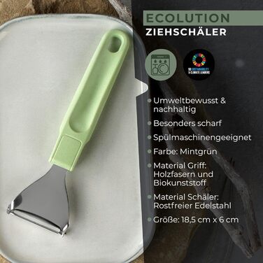 Овочечистка 18 см, зелена Ecolution Fackelmann