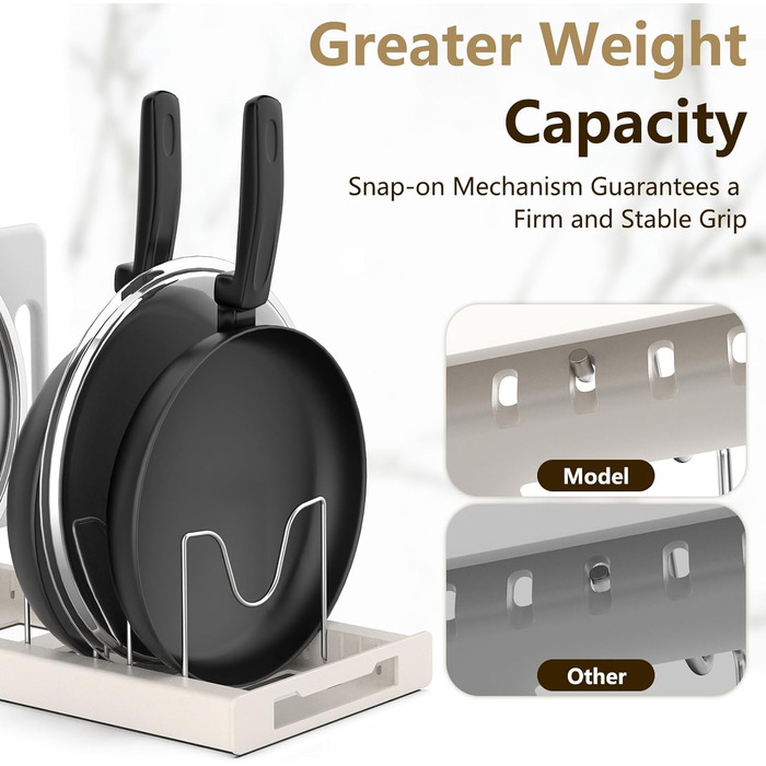 Підставка для посуду розсувна 56 x 20,4 см, на 7 відділень, біла Anhow