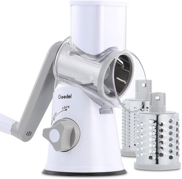 Терка для сыра/овощей с 3 ножами барабана серый Geedel