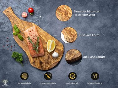 Дошка для стейку Oivenhoz з пазом для соку, набір з 2 шт., 40 см, Димчастий барбекю (45Д x 17Ш см, рустикальний стиль, без пазу для соку)