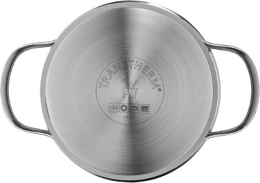 Набір індукційних каструль WMF Aparto Advantage Pot Set зі скляною кришкою, полірована нержавіюча сталь Cromargan, без покриття, можна мити в посудомийній машині (набір каструль) (16 см)