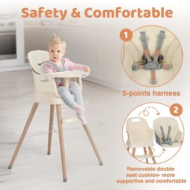 Детский стульчик для кормления от 6 месяцев Ezebaby