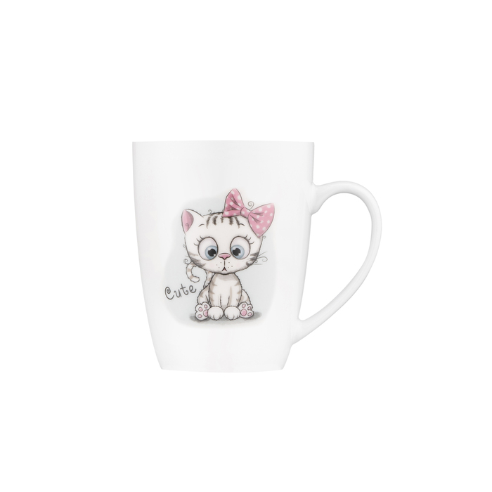 ARDESTO Cute Spoon Cup, 320мл, фарфор, нержавеющая сталь, белый