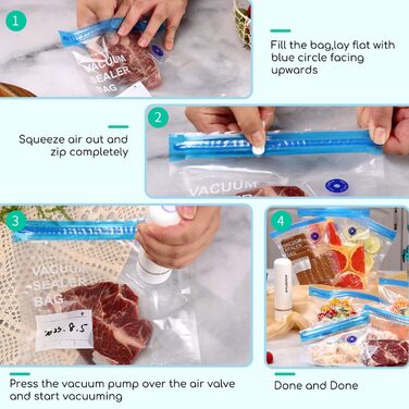 Вакуумні пакети 16 х 22/21 х 22/ 20 х 25 см Aigostar