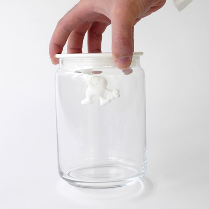 Ємність для зберігання 0,9 л прозора / біла Gianni Alessi