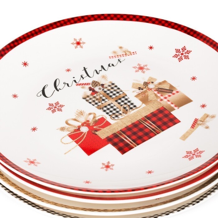 Набор Fissman из 4-х тарелок 20 см фарфор (14058)