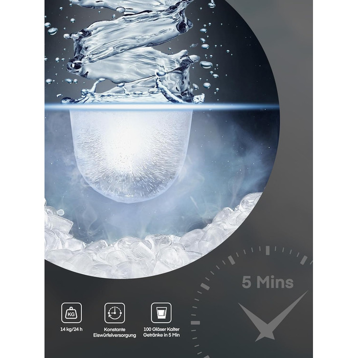 Льодогенератор 1,5 л 120 Вт чорний FOHERE