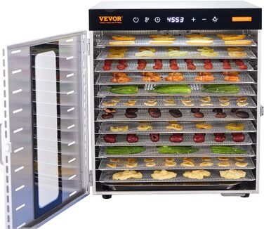 Дегідратор на 10 полок, 1000 Вт VEVOR