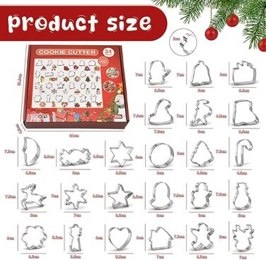 Різдвяні формочки для печива, нержавіюча сталь 24 шт ROELLY