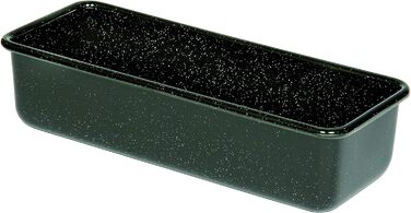 Професійна форма для випічки пекаря, форма для королівського торта, ємність 1,7 літра, висота 7,8 см, ширина 10 см, довжина 30 см, емаль, чорна, форма для випікання хліба, індукція, емальована форма для випічки, форма для випічки хліба, 0638-022