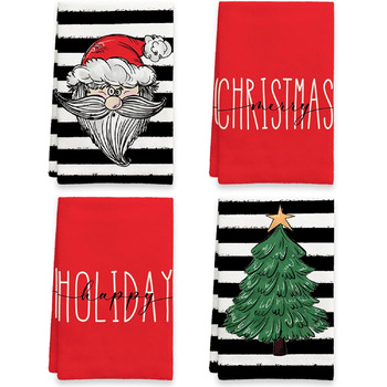 Набір з 4 різдвяних кухонних рушників 45 x 65 см, набір X Ohok