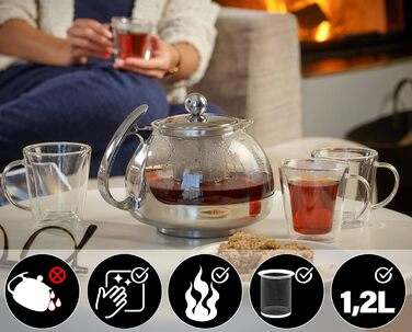 Стеклянный чайник 1200 мл Monzana