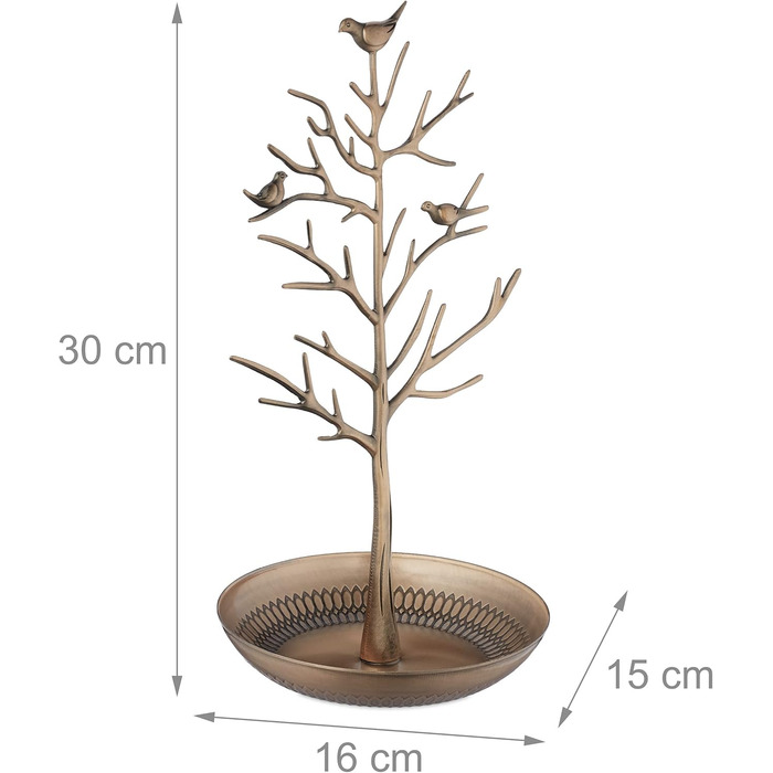 Ювелірне сховище для намист, сережок і браслетів, ВxШxГ 30x16x15 см, Jewelry Tree, білий