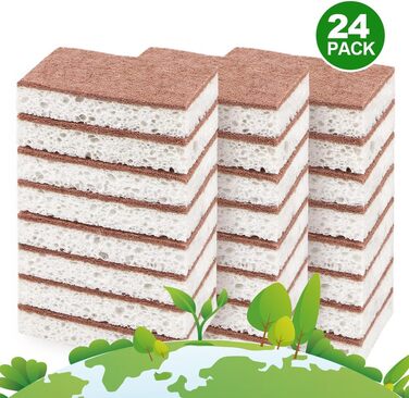 Набір натуральні губки для чищення кухні 24 шт. 10,2 x 6,1 x 2 см HOMEXCEL