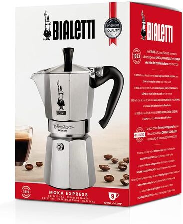 Кавоварка гейзерна 420 мл на 9 чашок Moka Express Bialetti