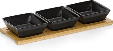 Набір мисок kela Philipa, 4 предмети, порцеляна, білий, основа з бамбука, квадрат, 12261