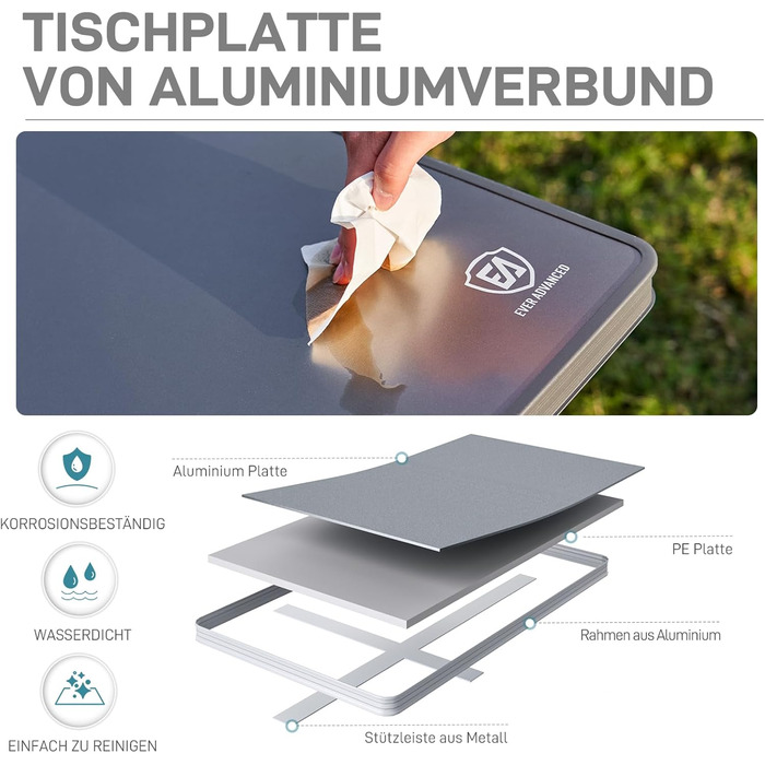 Складаний кемпінговий стіл 120 х 60 см EVER ADVANCED