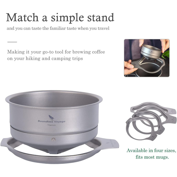 Титановий кавовий сітчастий фільтр, титан 1 шт. Boundless Voyage