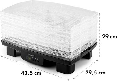 Дегідратор на 6 полиць, 550 Вт, чорний Bananarama Klarstein