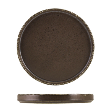 Презентаційна тарілка з бортиком 21*h 1.5 см, Terra Porcelain Roko Cinder Black, GenWare