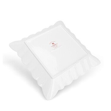 Блюдо Fissman CHRISTMAS квадратное 22,5х22,5 см с резной кромкой фарфора (14018)