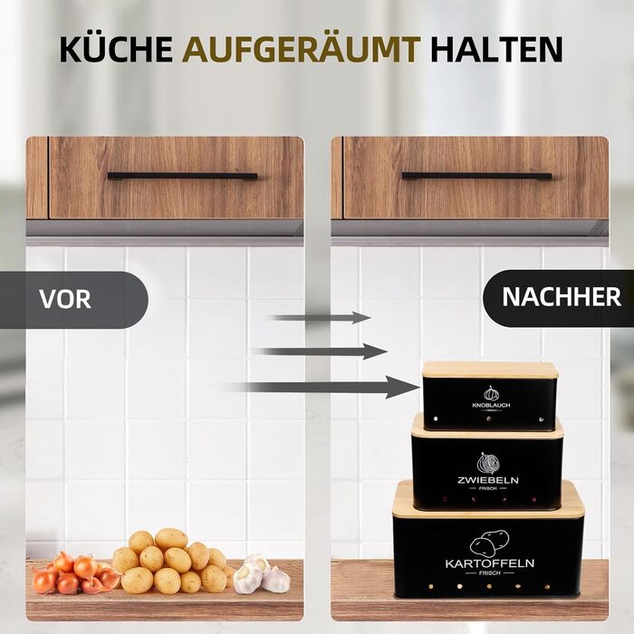 Ящик для зберігання з кришкою 3 шт чорний Avmvnvc