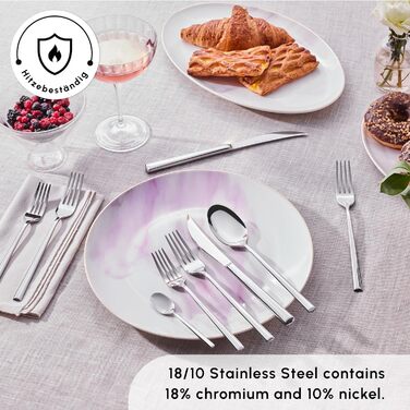 Набор столовых приборов из 60 предметов, на 12 человек, набор столовых приборов из нержавеющей стали 18/10, можно мыть в посудомоечной машине, идеально подходит для повседневного использования