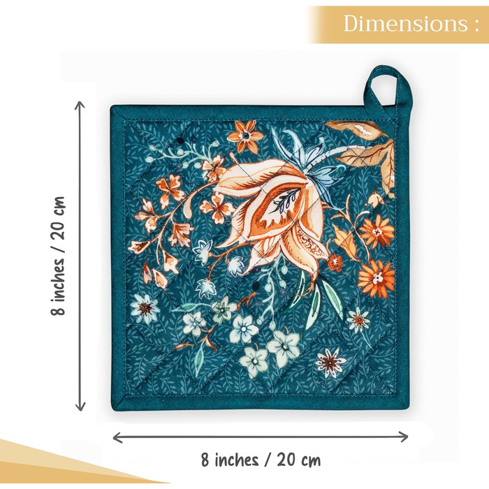 Рукавички для духовки Maison d&39 Hermine, підставки для каструль, 100 бавовна, термостійкі кухонні рукавички, рукавички для духовки (19 см x 33 см) та підставки для каструль (20 см x 20 см) для приготування їжі, Morzine - Рукавички для духовки на День по