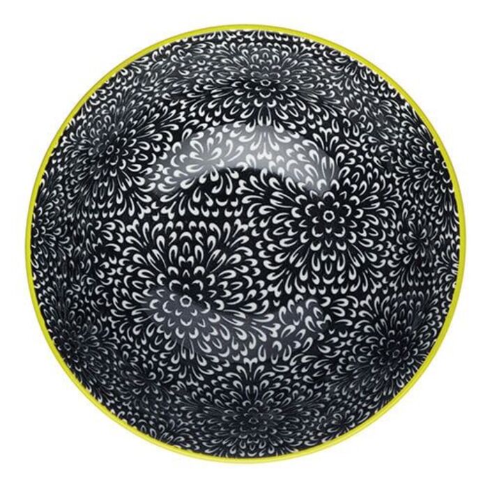 Миска Kitchen Craft BLACK FLORAL, кераміка, діам. 16 см, 500 мл