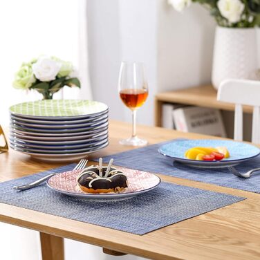 Тарілка десертна ванкассо порцеляна, 12 шт. Тарілка для торта кольорова, макарон Ø 21,5 см Тарілка плоска для сніданку Макарони 12 шт. тарілка для торта