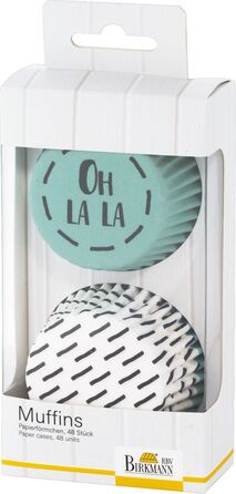 Набір форм для випічки маффінів, 48 шт, 7 см, бірюзовий, Oh la la RBV Birkmann