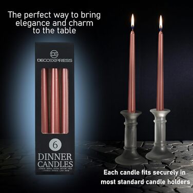 Набір з 6 конічних свічок 2,2 x 25 см, мідний DECO EXPRESS