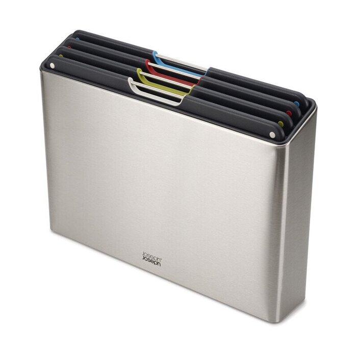 Набор разделочных досок, 4 предмета в корпусе, нержавеющая сталь Folio Steel Joseph Joseph