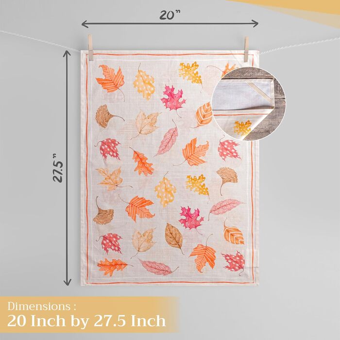 Набір із 3 багатоцільових кухонних рушників Барних рушників День подяки/Різдво (50 см x 70 см) (17 - Кольори осені, 50 x 70 см (Набір із 3 шт.)), 39 Hermine Noel