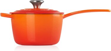 Чавунний сотейник Ø 16 см, 1,2 л з кришкою, полум'яно-червоний Signature Le Creuset