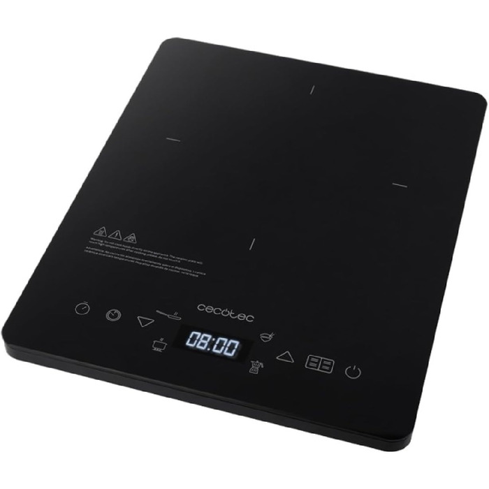 Плита индукционная 2000 Вт портативная Full Crystal Onyx Cecotec