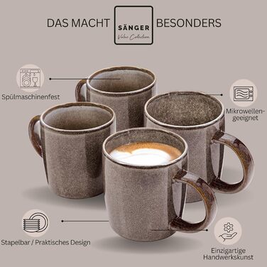 Комбінований сервіз на 6 персон, набір тарілок кавовий кухоль макаронна миска 30 шт. , набір посуду з керамограніту посудомийна машина - мікрохвильова піч - стійкий до подряпин, набір посуду з керамограніту КОЛЕКЦІЯ ЦІННОСТЕЙ (Каїрський графіт, кавовий ку