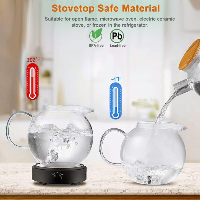 Чайник заварювальний 1500 мл з ситечком з нержавіючої сталі Ehugos