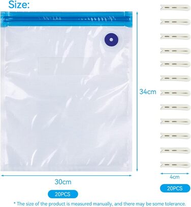 Вакуумні пакети 20 пакетів 30 x 34 см Taipintee