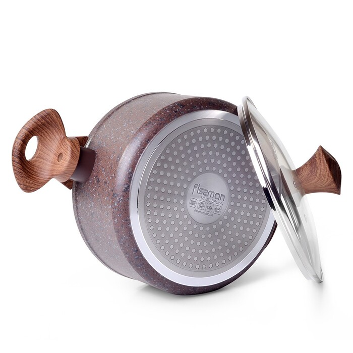 Каструля зі скляною кришкою Fissman MAGIC BROWN 20x9,8 см на 2,7 л (4869)