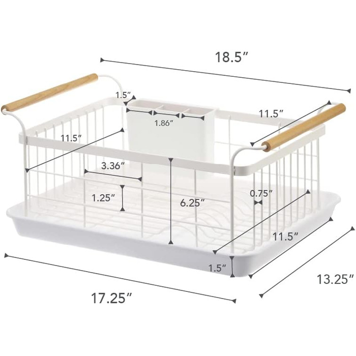 Підставка для посуду 47 х 33,5 х 20 см білий Drainer - Tosca YAMAZAKI
